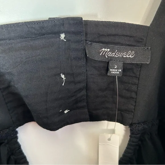 MADEWELL Cutout-Back Empire Cotton Midi Dress in Black SOLD - Picture 8 of 10